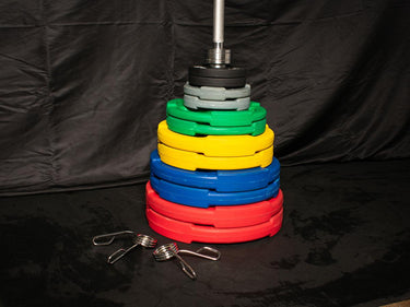 Muscle D 14 Olympic Plates + Bar + Spring Collars - Local Pick Up Only Deal(Paramount,CA)
